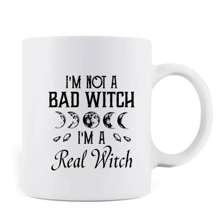 Custom Personalized Witch Coffee Mug - Gift Idea For Halloween/Witch Lover - Upto 4 Pets - I'm A Real Witch