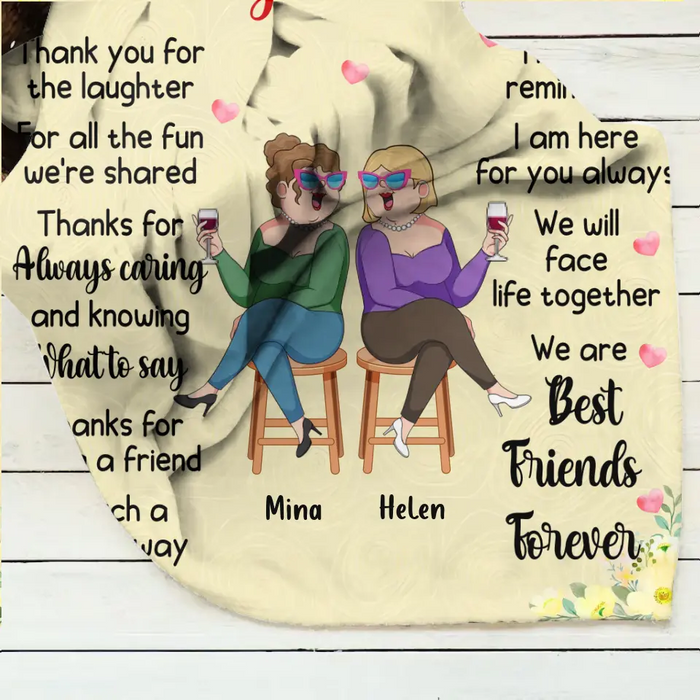 Custom Personalized Old Friends Pillow Cover/Fleece Throw Blanket /Quilt Blanket - Gift Idea For Friends/ Sisters - To My Old Friend Thank You