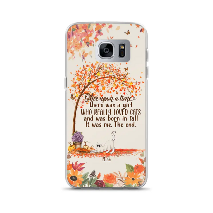 Custom Personalized Cat & Fall Phone Case - Upto 6 Cats - Autumn Gift For Cat Lover - Once Upon A Time - Case For iPhone And Samsung