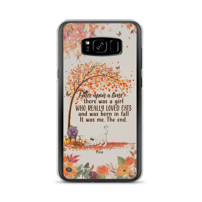 Custom Personalized Cat & Fall Phone Case - Upto 6 Cats - Autumn Gift For Cat Lover - Once Upon A Time - Case For iPhone And Samsung