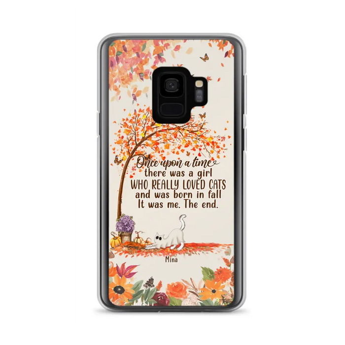 Custom Personalized Cat & Fall Phone Case - Upto 6 Cats - Autumn Gift For Cat Lover - Once Upon A Time - Case For iPhone And Samsung