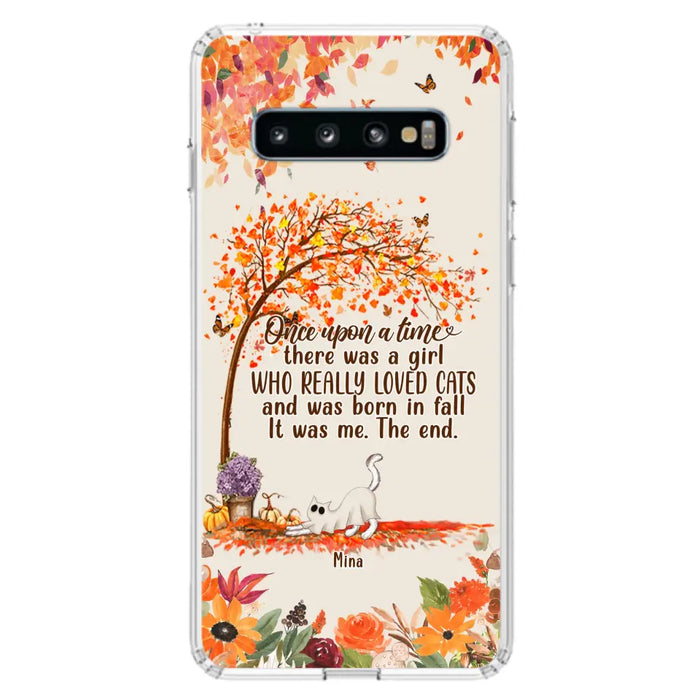 Custom Personalized Cat & Fall Phone Case - Upto 6 Cats - Autumn Gift For Cat Lover - Once Upon A Time - Case For iPhone And Samsung