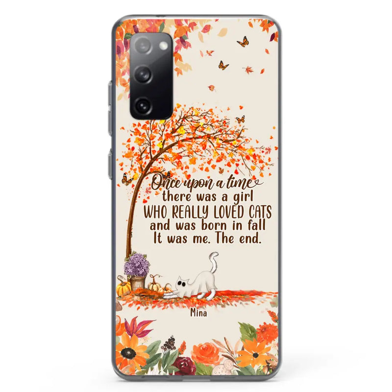 Personalized Cat & Fall Phone Case - Up to 6 Cats - Autumn Gift For Cat Lover - Once Upon A Time - Case For iPhone And Samsung