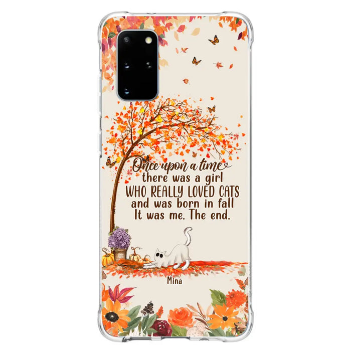 Custom Personalized Cat & Fall Phone Case - Upto 6 Cats - Autumn Gift For Cat Lover - Once Upon A Time - Case For iPhone And Samsung