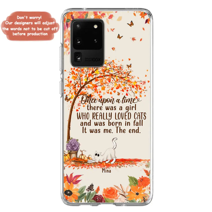 Custom Personalized Cat & Fall Phone Case - Upto 6 Cats - Autumn Gift For Cat Lover - Once Upon A Time - Case For iPhone And Samsung