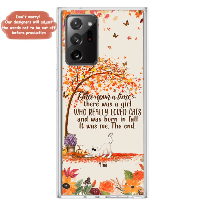 Custom Personalized Cat & Fall Phone Case - Upto 6 Cats - Autumn Gift For Cat Lover - Once Upon A Time - Case For iPhone And Samsung