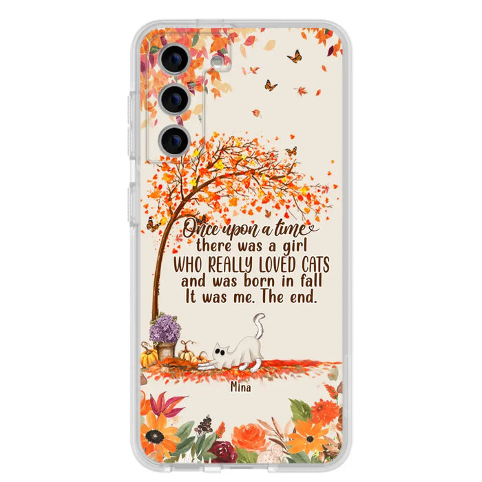 Custom Personalized Cat & Fall Phone Case - Upto 6 Cats - Autumn Gift For Cat Lover - Once Upon A Time - Case For iPhone And Samsung