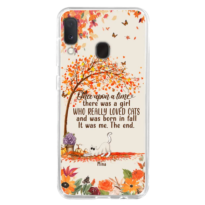 Custom Personalized Cat & Fall Phone Case - Upto 6 Cats - Autumn Gift For Cat Lover - Once Upon A Time - Case For iPhone And Samsung