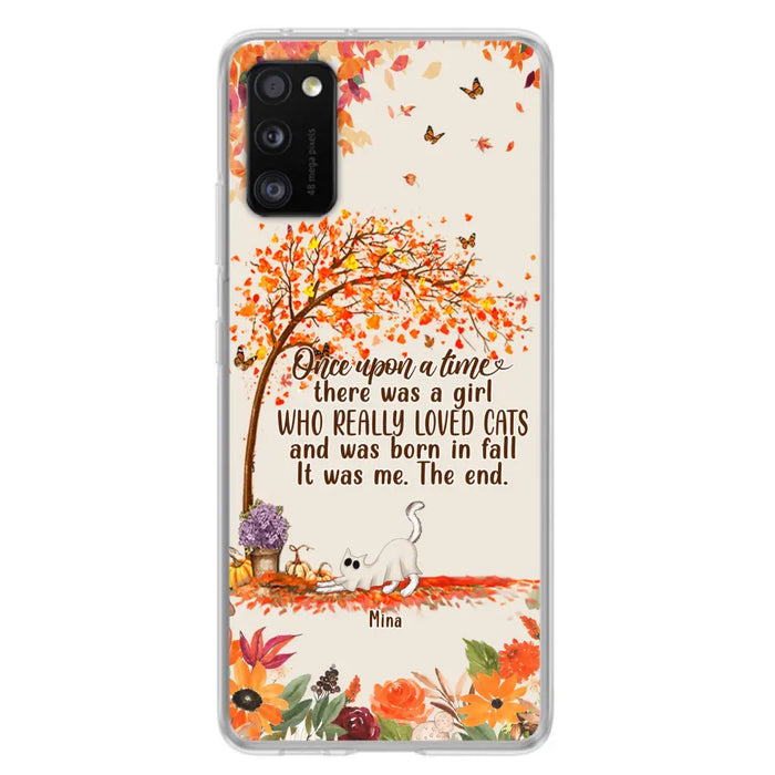 Custom Personalized Cat & Fall Phone Case - Upto 6 Cats - Autumn Gift For Cat Lover - Once Upon A Time - Case For iPhone And Samsung