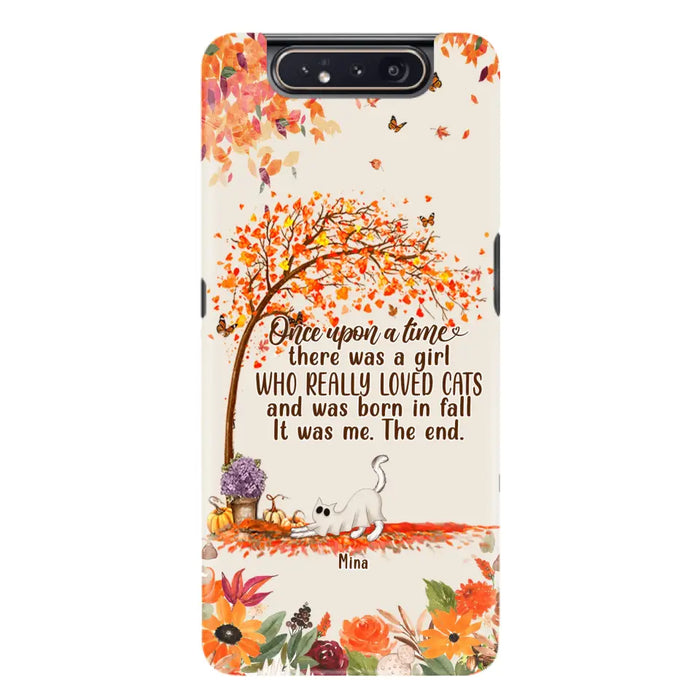 Custom Personalized Cat & Fall Phone Case - Upto 6 Cats - Autumn Gift For Cat Lover - Once Upon A Time - Case For iPhone And Samsung