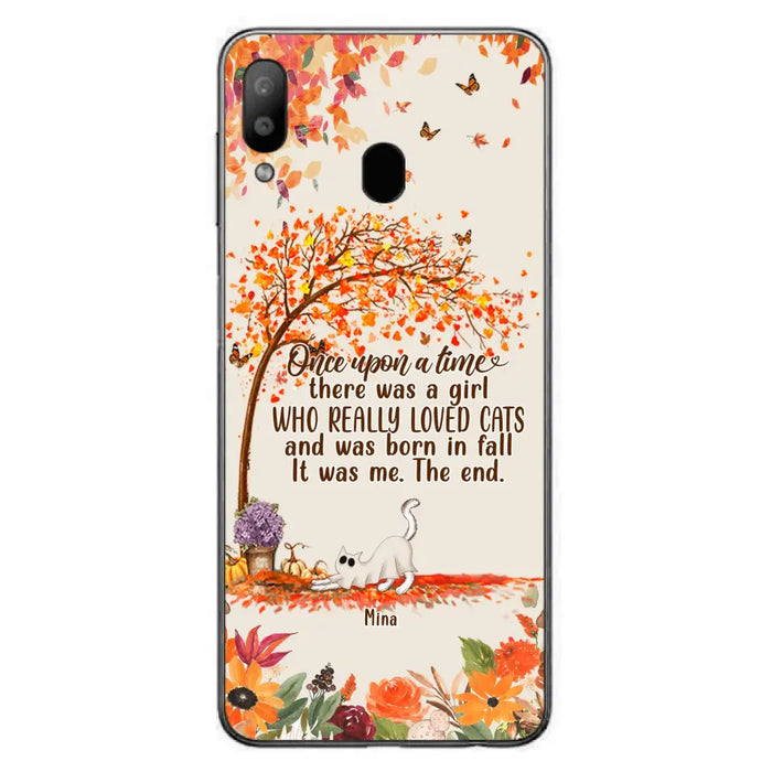 Custom Personalized Cat & Fall Phone Case - Upto 6 Cats - Autumn Gift For Cat Lover - Once Upon A Time - Case For iPhone And Samsung