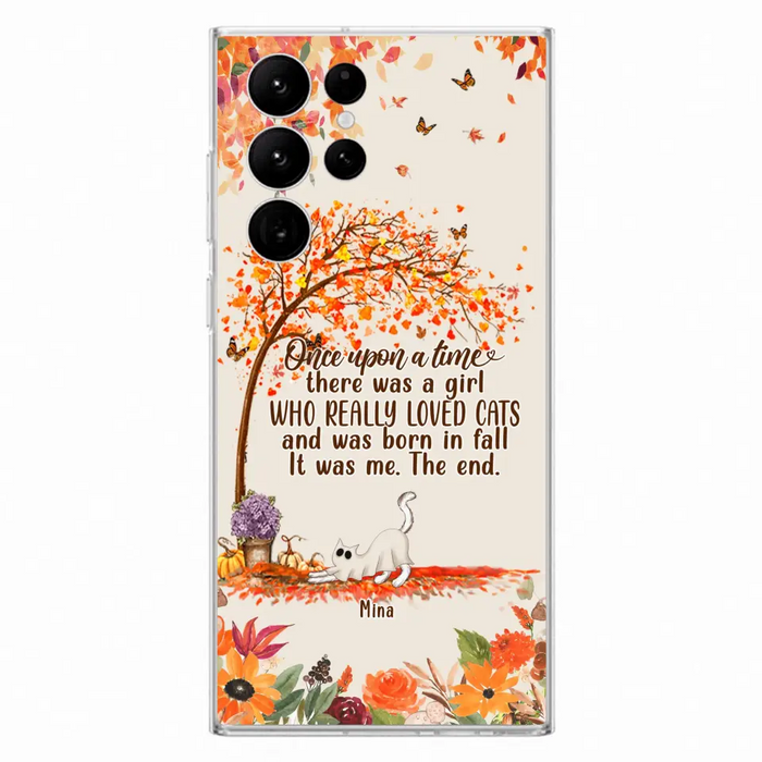 Custom Personalized Cat & Fall Phone Case - Upto 6 Cats - Autumn Gift For Cat Lover - Once Upon A Time - Case For iPhone And Samsung