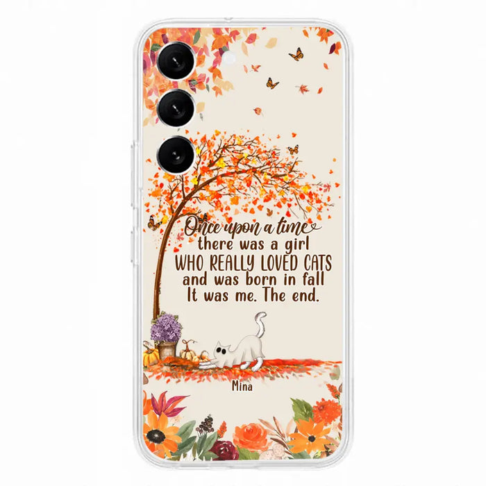 Custom Personalized Cat & Fall Phone Case - Upto 6 Cats - Autumn Gift For Cat Lover - Once Upon A Time - Case For iPhone And Samsung