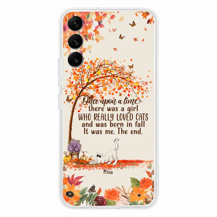 Custom Personalized Cat & Fall Phone Case - Upto 6 Cats - Autumn Gift For Cat Lover - Once Upon A Time - Case For iPhone And Samsung