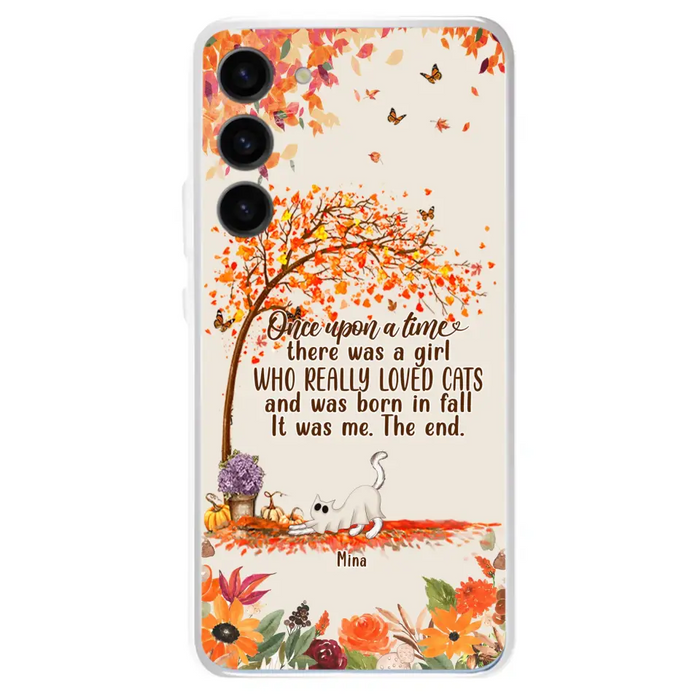 Custom Personalized Cat & Fall Phone Case - Upto 6 Cats - Autumn Gift For Cat Lover - Once Upon A Time - Case For iPhone And Samsung