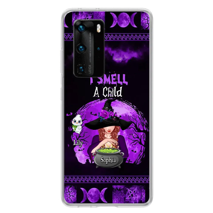 Custom Personalized Witch Phone Case - Upto 10 Children - Halloween Gift Idea for Family - I Smell Children - Case for Xiaomi/Huawei/Oppo