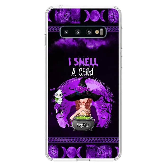 Custom Personalized Witch Phone Case - Upto 10 Children - Halloween Gift Idea for Family - I Smell Children - Case for iPhone/Samsung