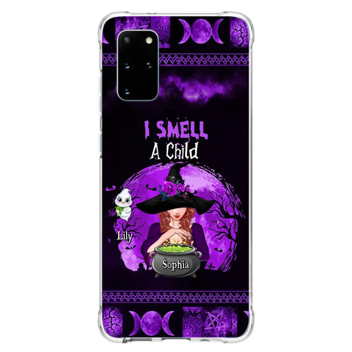 Custom Personalized Witch Phone Case - Upto 10 Children - Halloween Gift Idea for Family - I Smell Children - Case for iPhone/Samsung