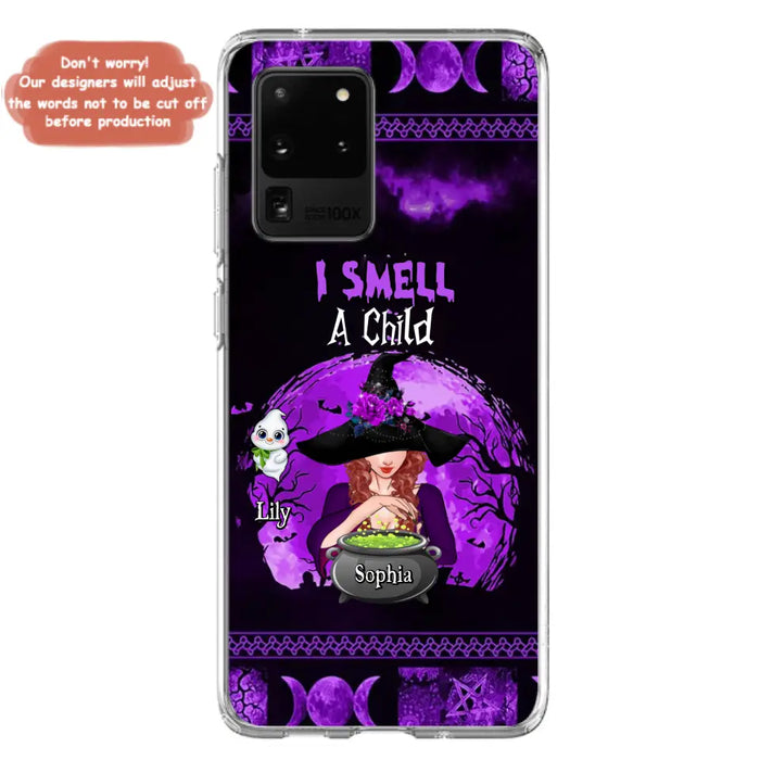 Custom Personalized Witch Phone Case - Upto 10 Children - Halloween Gift Idea for Family - I Smell Children - Case for iPhone/Samsung