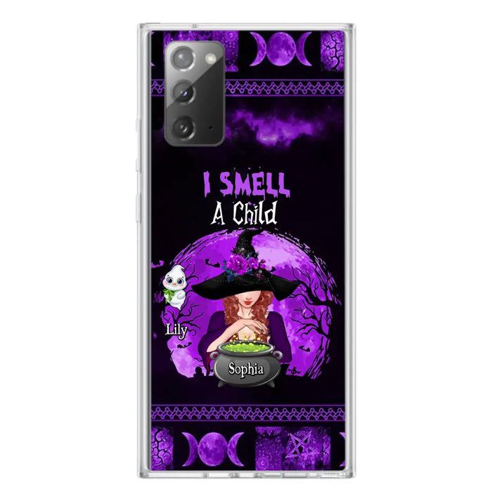 Custom Personalized Witch Phone Case - Upto 10 Children - Halloween Gift Idea for Family - I Smell Children - Case for iPhone/Samsung