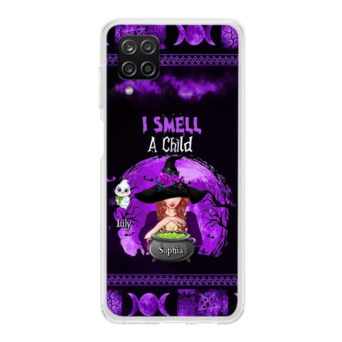 Custom Personalized Witch Phone Case - Upto 10 Children - Halloween Gift Idea for Family - I Smell Children - Case for iPhone/Samsung