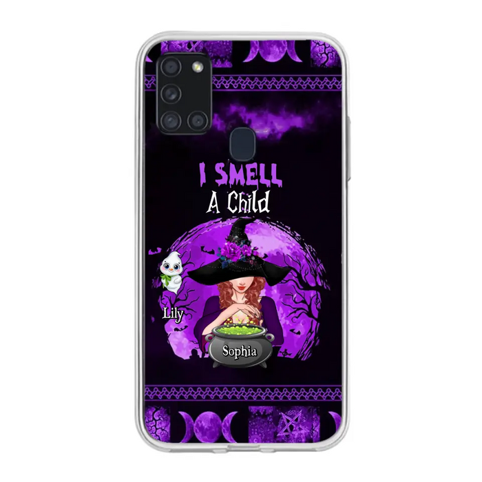 Custom Personalized Witch Phone Case - Upto 10 Children - Halloween Gift Idea for Family - I Smell Children - Case for iPhone/Samsung