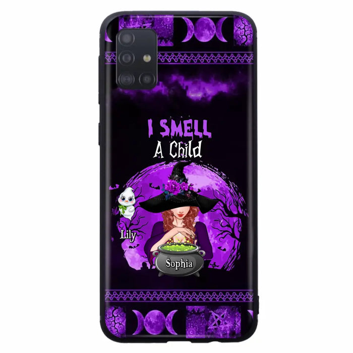 Custom Personalized Witch Phone Case - Upto 10 Children - Halloween Gift Idea for Family - I Smell Children - Case for iPhone/Samsung