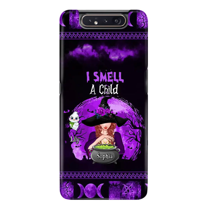 Custom Personalized Witch Phone Case - Upto 10 Children - Halloween Gift Idea for Family - I Smell Children - Case for iPhone/Samsung