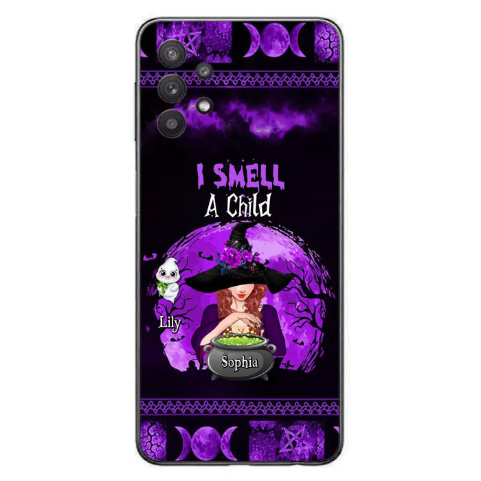 Custom Personalized Witch Phone Case - Upto 10 Children - Halloween Gift Idea for Family - I Smell Children - Case for iPhone/Samsung