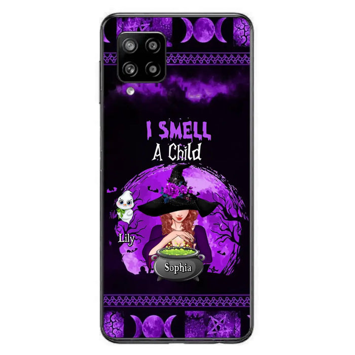 Custom Personalized Witch Phone Case - Upto 10 Children - Halloween Gift Idea for Family - I Smell Children - Case for iPhone/Samsung