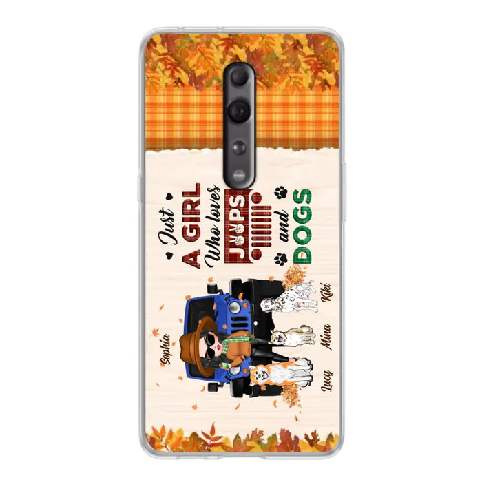 Personalized Off-road Autumn Girl Phone Case - Gift Idea For Girl/Dog Lovers - Upto 3 Dogs - Case For Oppo/Xiaomi/Huawei