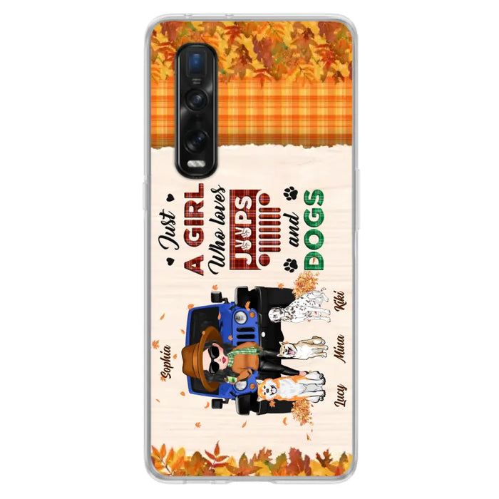 Personalized Off-road Autumn Girl Phone Case - Gift Idea For Girl/Dog Lovers - Upto 3 Dogs - Case For Oppo/Xiaomi/Huawei