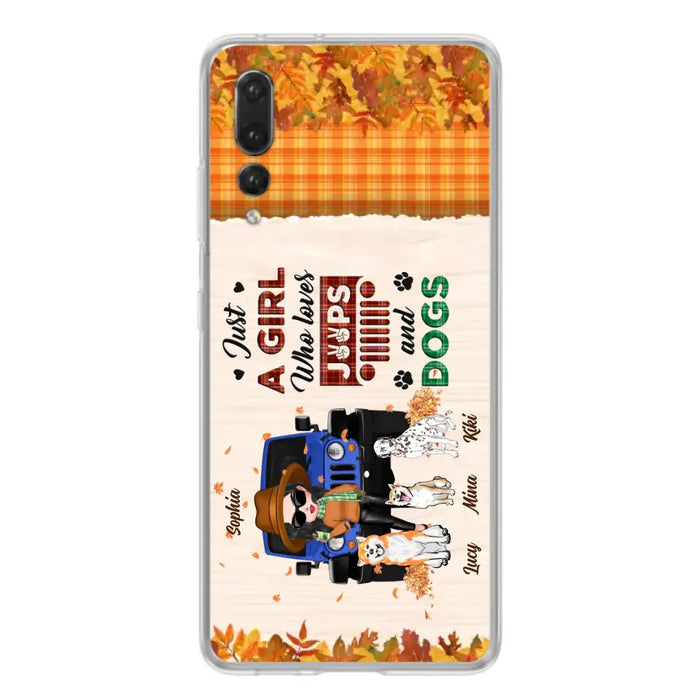 Personalized Off-road Autumn Girl Phone Case - Gift Idea For Girl/Dog Lovers - Upto 3 Dogs - Case For Oppo/Xiaomi/Huawei