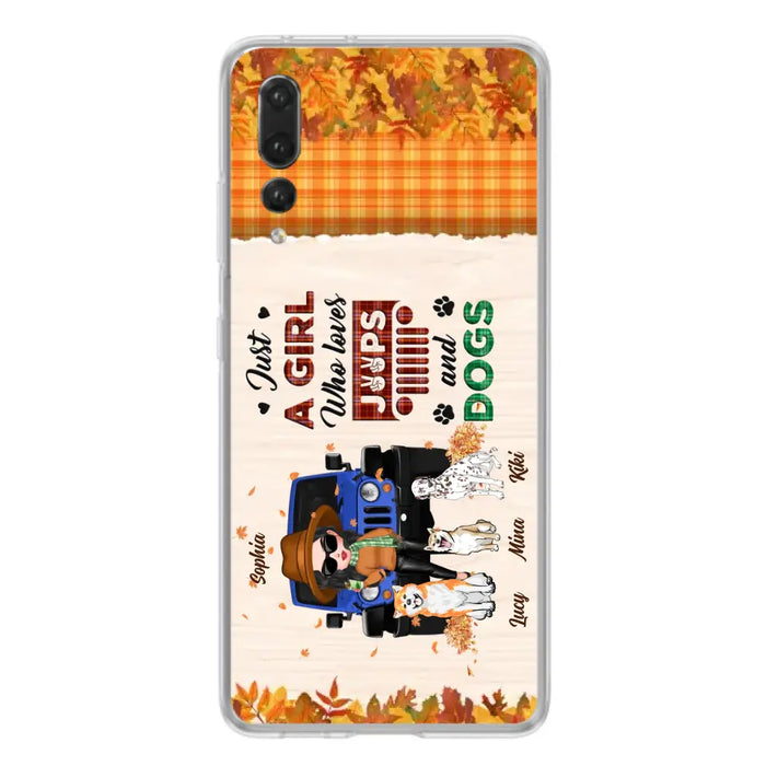 Personalized Off-road Autumn Girl Phone Case - Gift Idea For Girl/Dog Lovers - Upto 3 Dogs - Case For Oppo/Xiaomi/Huawei