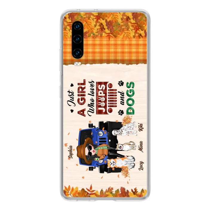 Personalized Off-road Autumn Girl Phone Case - Gift Idea For Girl/Dog Lovers - Upto 3 Dogs - Case For Oppo/Xiaomi/Huawei