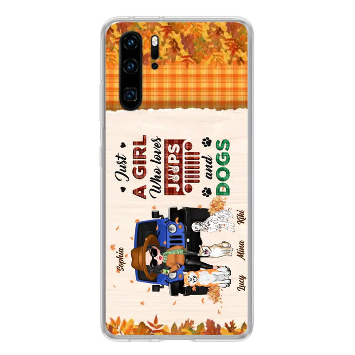 Personalized Off-road Autumn Girl Phone Case - Gift Idea For Girl/Dog Lovers - Upto 3 Dogs - Case For Oppo/Xiaomi/Huawei