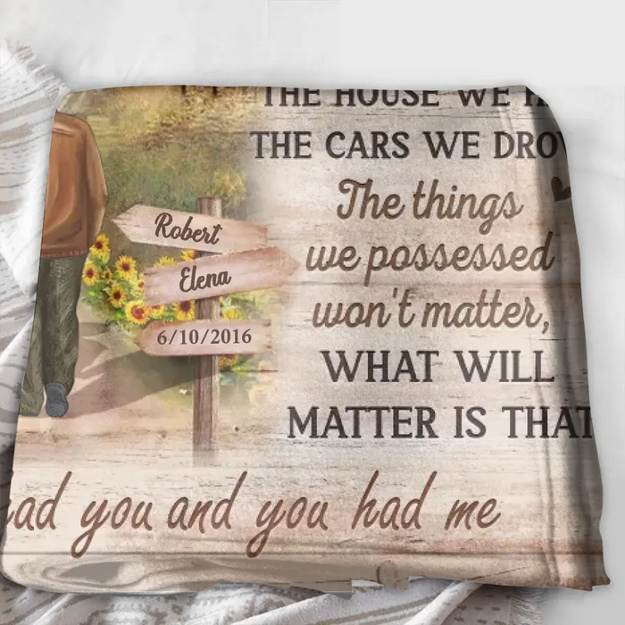 When We Get To The End Of Our Lives Together - Personalized Couple Quilt/ Single Layer Fleece Blanket - Gift Idea For Couple/ Husband/ Wife