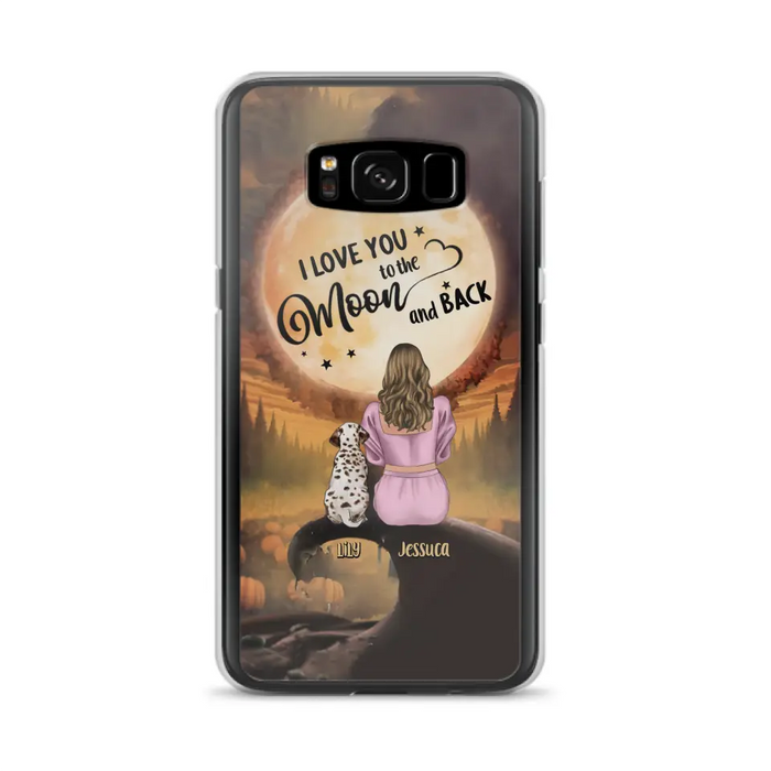 Personalized Memorial Pet Mom Phone Case - Gift Idea For Dog/Cat Owners - I Love You To The Moon And Back - Case For iPhone/Samsung