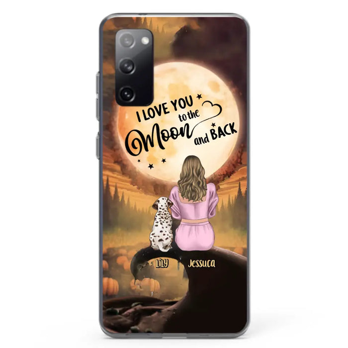 Personalized Memorial Pet Mom Phone Case - Gift Idea For Dog/Cat Owners - I Love You To The Moon And Back - Case For iPhone/Samsung