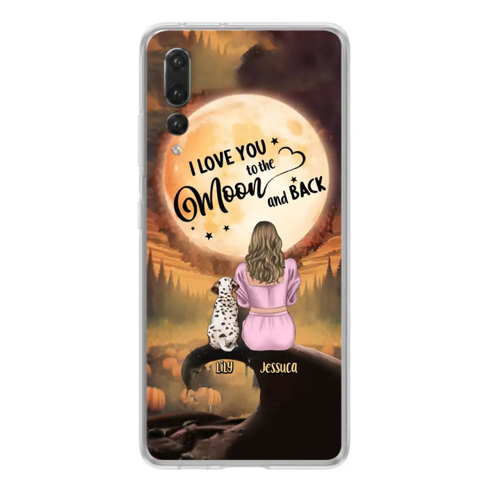 Personalized Memorial Pet Mom Phone Case - Gift Idea For Dog/Cat Owners - I Love You To The Moon And Back - Case For Oppo/Xiaomi/Huawei