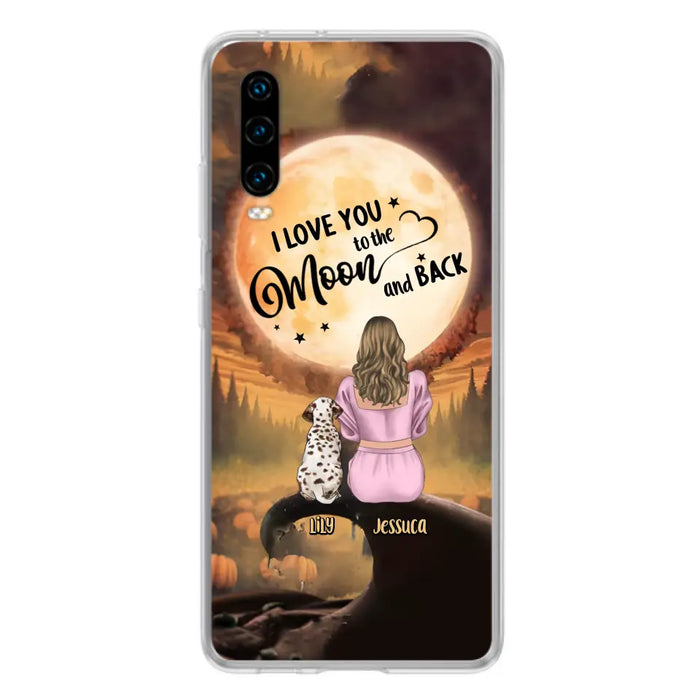 Personalized Memorial Pet Mom Phone Case - Gift Idea For Dog/Cat Owners - I Love You To The Moon And Back - Case For Oppo/Xiaomi/Huawei