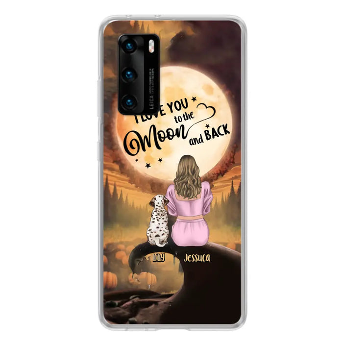 Personalized Memorial Pet Mom Phone Case - Gift Idea For Dog/Cat Owners - I Love You To The Moon And Back - Case For Oppo/Xiaomi/Huawei