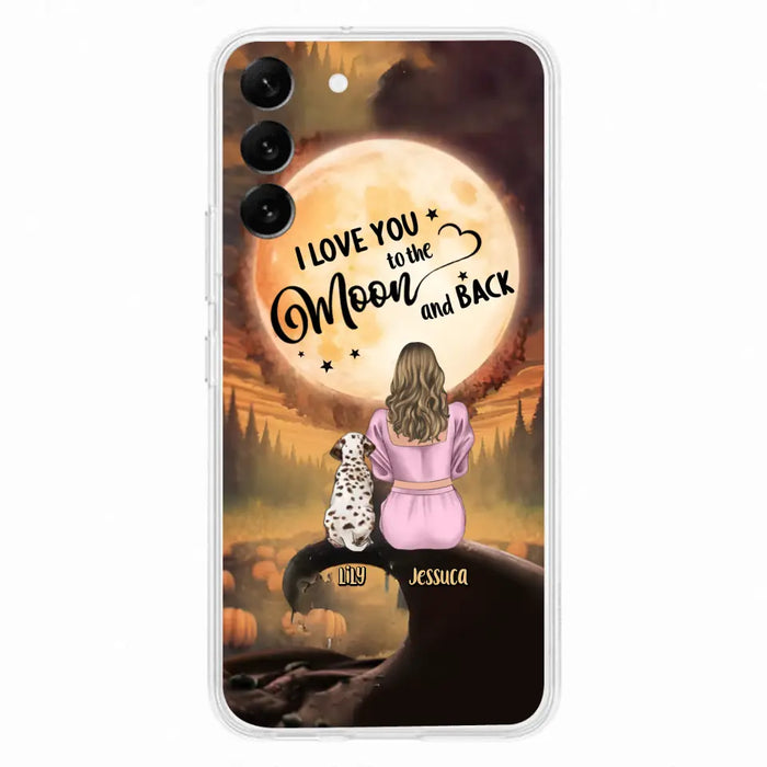 Personalized Memorial Pet Mom Phone Case - Gift Idea For Dog/Cat Owners - I Love You To The Moon And Back - Case For iPhone/Samsung