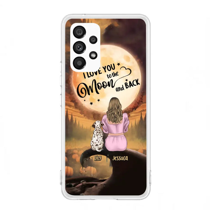 Personalized Memorial Pet Mom Phone Case - Gift Idea For Dog/Cat Owners - I Love You To The Moon And Back - Case For iPhone/Samsung