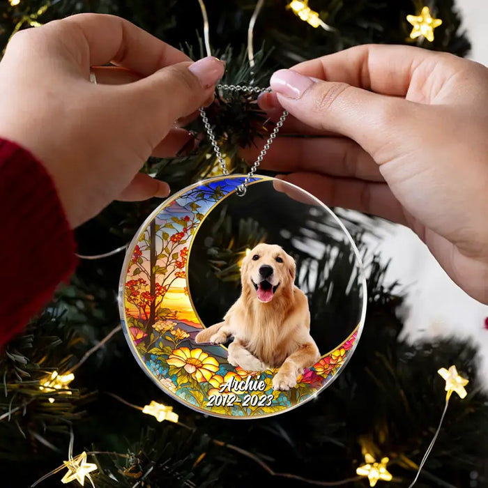 Custom Personalized Memorial Pet Acrylic Ornament - Custom Photo - Memorial Gift Idea For Pet Owners