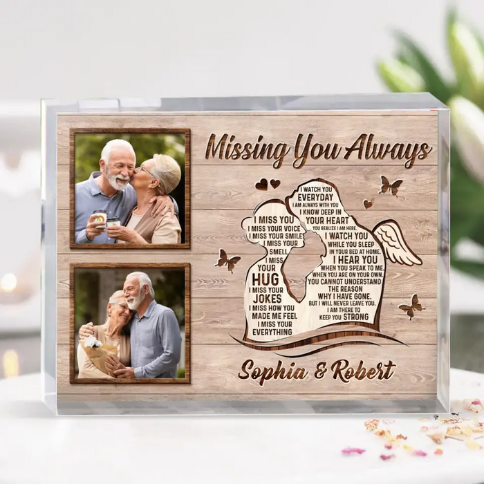 Custom Personalized Memorial Husband Acrylic Plaque - Upload Photos - Memorial Gift Idea For Loss Husband - Missing You Always