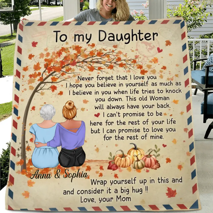 Personalized To My Daughter Single Layer Fleece/ Quilt Blanket - Gift Idea For Daughter - Never Forget That I Love You