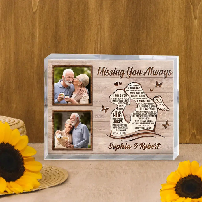 Custom Personalized Memorial Husband Acrylic Plaque - Upload Photos - Memorial Gift Idea For Loss Husband - Missing You Always