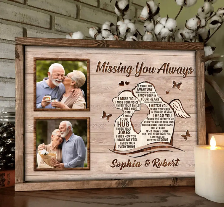 Custom Personalized Memorial Husband Poster - Upload Photos - Memorial Gift Idea For Loss Husband - Missing You Always