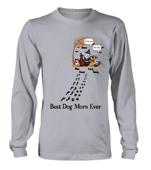 Personalized Halloween Shirt/ Hoodie - Gift Idea For Halloween/Dog Lovers - Upto 4 Dogs - I Miss You